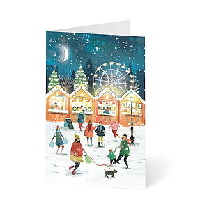 UNICEF Grusskarte Weihnachten im Städtchen